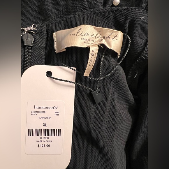 Francesca’s Kathy Rouched Pearl Embellished Midi Dress - Picture 13 of 13